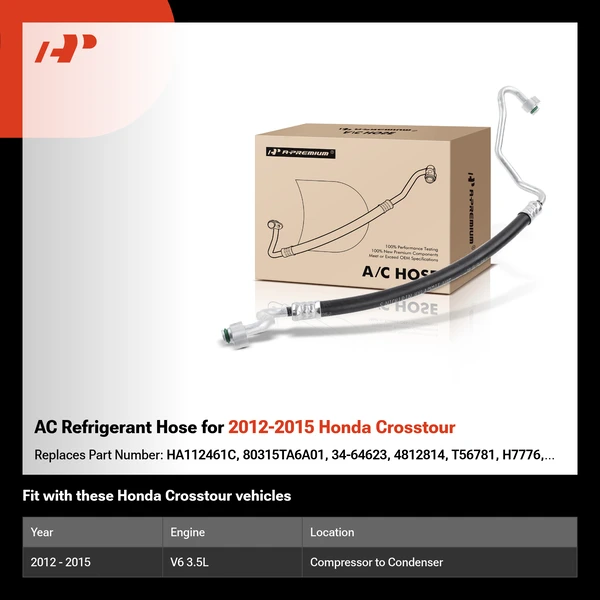 AC Refrigerant Hose for 2012-2015 Honda Crosstour