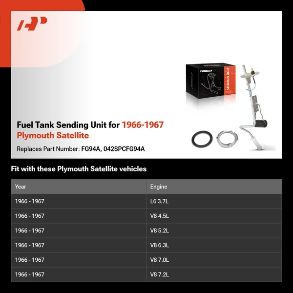 Fuel Tank Sending Unit for 1966-1967 Plymouth Satellite