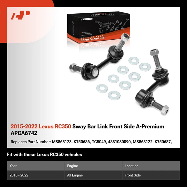 2015-2022 Lexus RC350 Sway Bar Link Front Side A-Premium APCA6742