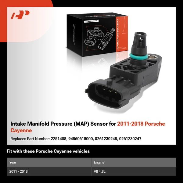 Intake Manifold Pressure (MAP) Sensor for 2011-2018 Porsche Cayenne