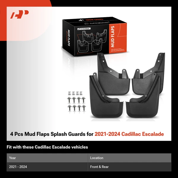 4 Pcs Mud Flaps Splash Guards for 2021-2024 Cadillac Escalade