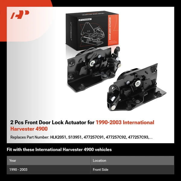 2 Pcs Front Door Lock Actuator for 1990-2003 International Harvester 4900