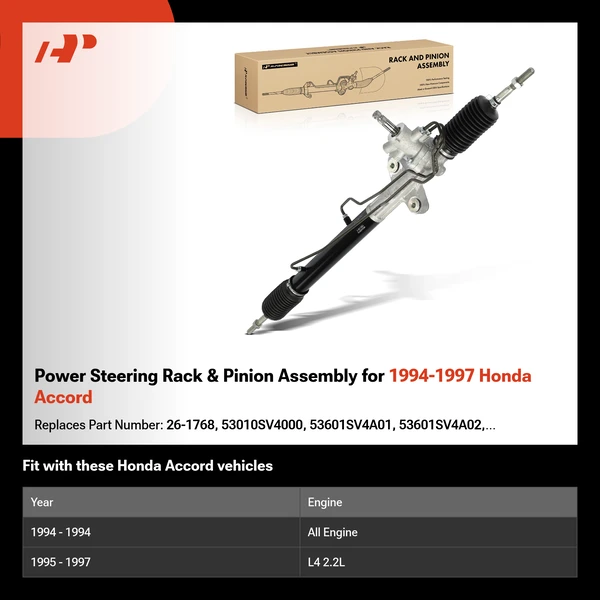 Power Steering Rack & Pinion Assembly for 1994-1997 Honda Accord