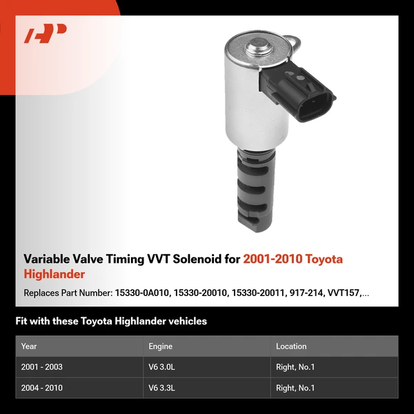 Variable Valve Timing VVT Solenoid for 2001-2010 Toyota Highlander