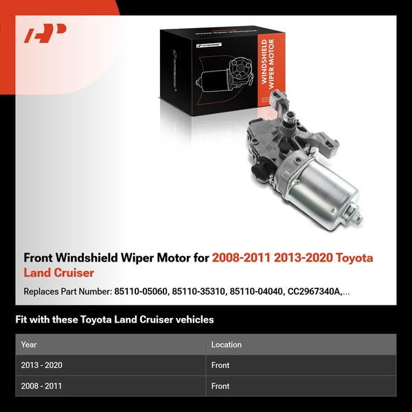 Front Windshield Wiper Motor for 2008-2011 2013-2020 Toyota Land Cruiser