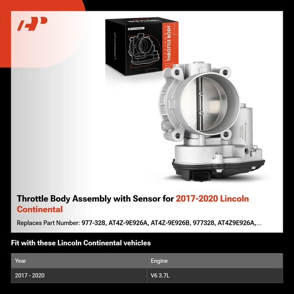 Throttle Body Assembly with Sensor for 2017-2020 Lincoln Continental