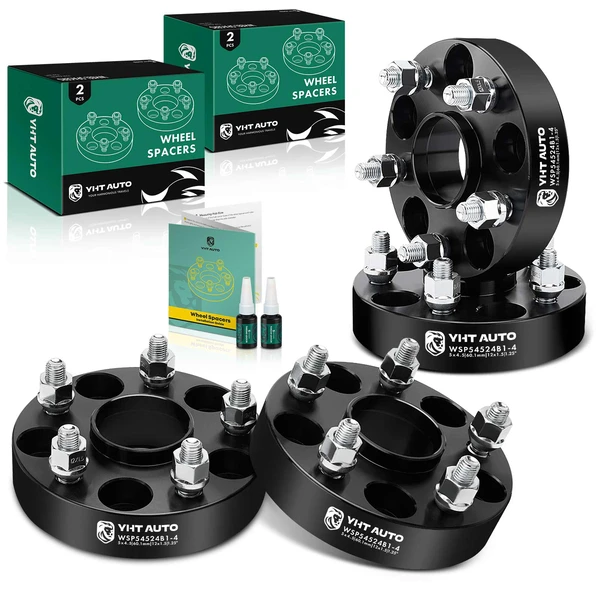 4 Pcs 1.25 inches Black 5x4.5 to 5x4.5 inches Wheel Spacers M12x1.5 60.1mm for 2005-2015 Toyota Tacoma