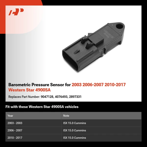 Barometric Pressure Sensor for 2003 2006-2007 2010-2017 Western Star 4900SA
