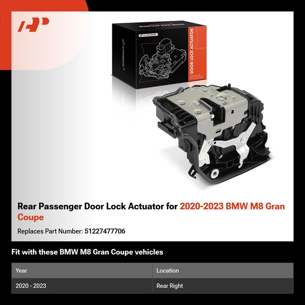 Rear Passenger Door Lock Actuator for 2020-2023 BMW M8 Gran Coupe