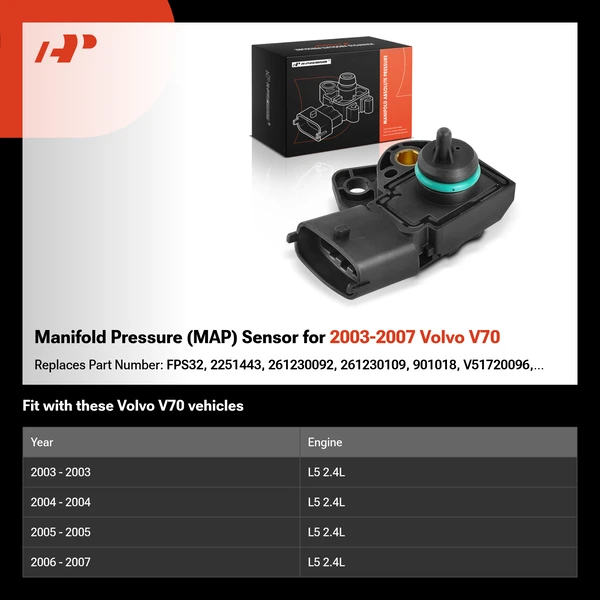 Manifold Pressure (MAP) Sensor for 2003-2007 Volvo V70