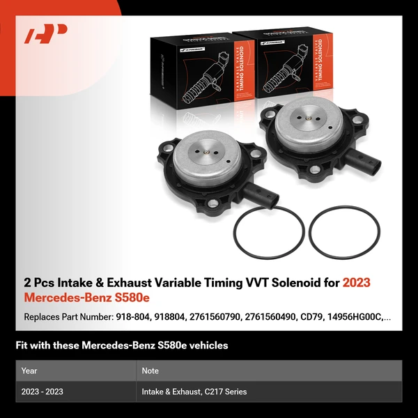 2 Pcs Intake & Exhaust Variable Timing VVT Solenoid for 2023 Mercedes-Benz S580e