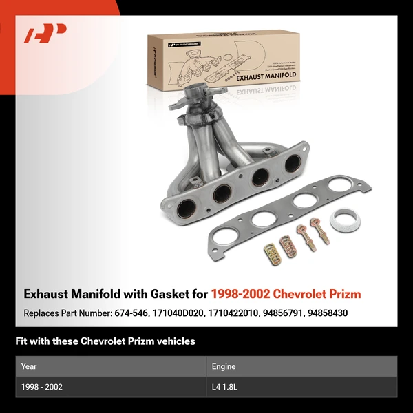 Exhaust Manifold with Gasket for 1998-2002 Chevrolet Prizm