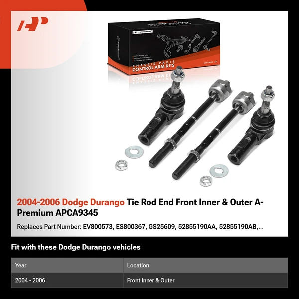 2004-2006 Dodge Durango Tie Rod End Front Inner & Outer A-Premium APCA9345