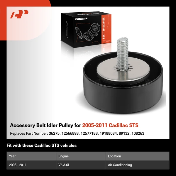 Accessory Belt Idler Pulley for 2005-2011 Cadillac STS