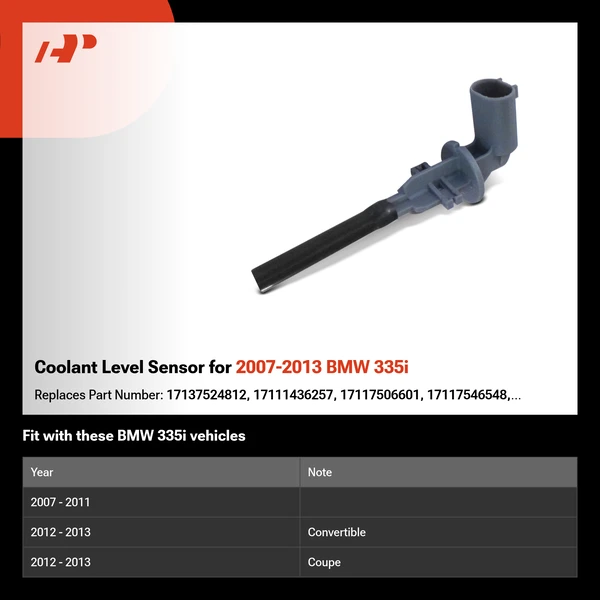 Coolant Level Sensor for 2007-2013 BMW 335i