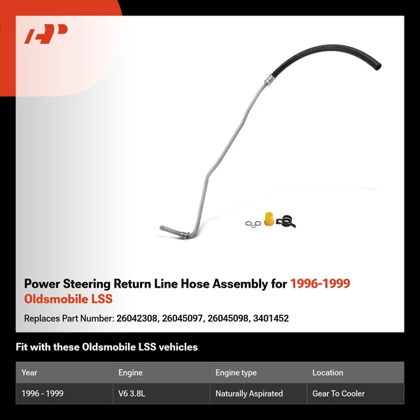 Power Steering Return Line Hose Assembly for 1996-1999 Oldsmobile LSS
