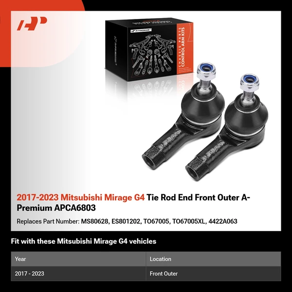 2017-2023 Mitsubishi Mirage G4 Tie Rod End Front Outer A-Premium APCA6803
