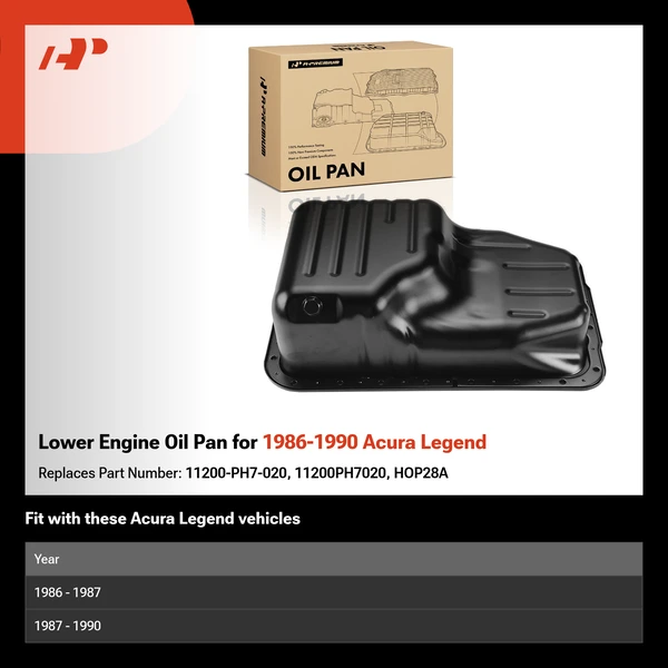 Lower Engine Oil Pan for 1986-1990 Acura Legend
