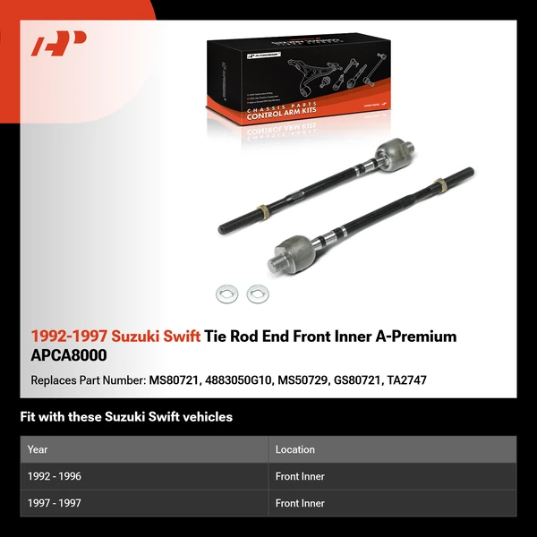 1992-1997 Suzuki Swift Tie Rod End Front Inner A-Premium APCA8000