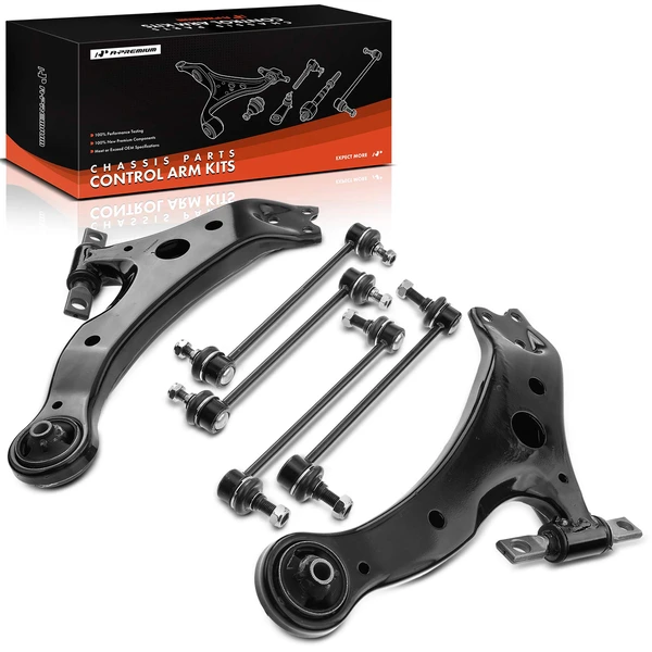A Set of 6 Control Arm and Sway Bar Link Kit Front & Rear A-Premium APCA2393