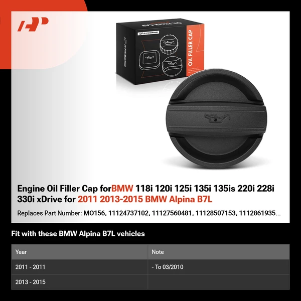 Engine Oil Filler Cap forBMW 118i 120i 125i 135i 135is 220i 228i 330i xDrive for 2011 2013-2015 BMW Alpina B7L