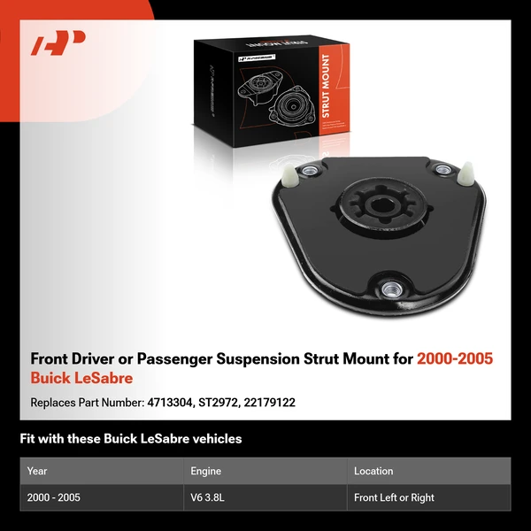 Front Driver or Passenger Suspension Strut Mount for 2000-2005 Buick LeSabre