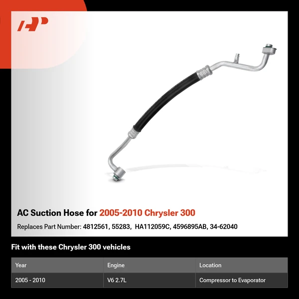 AC Suction Hose for 2005-2010 Chrysler 300