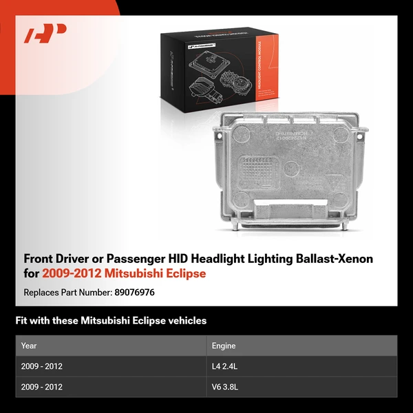 Front Driver or Passenger HID Headlight Lighting Ballast-Xenon for 2009-2012 Mitsubishi Eclipse