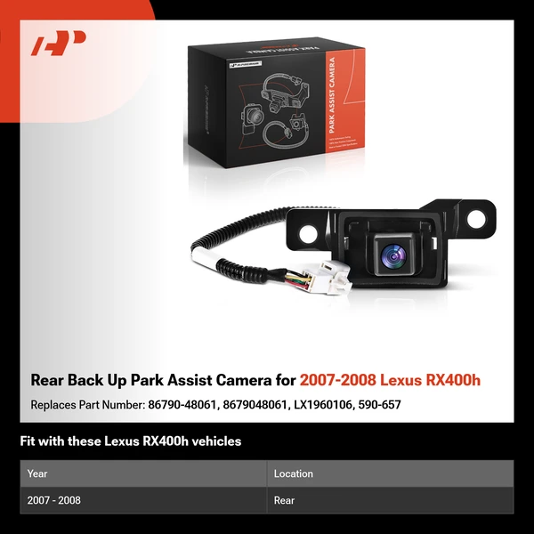 Rear Back Up Park Assist Camera for 2007-2008 Lexus RX400h