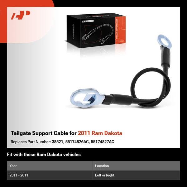 Tailgate Support Cable for 2011 Ram Dakota