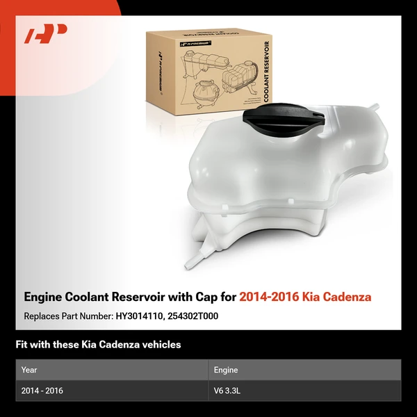 Engine Coolant Reservoir with Cap for 2014-2016 Kia Cadenza