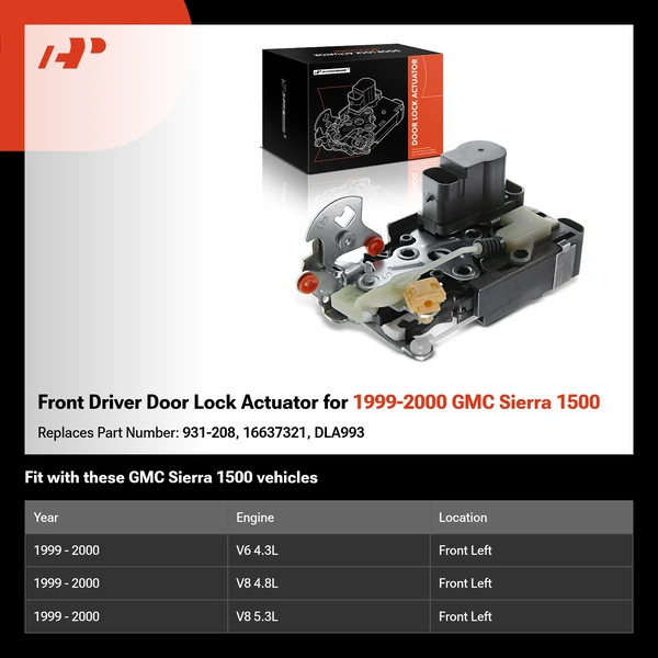 Front Driver Door Lock Actuator for 1999-2000 GMC Sierra 1500