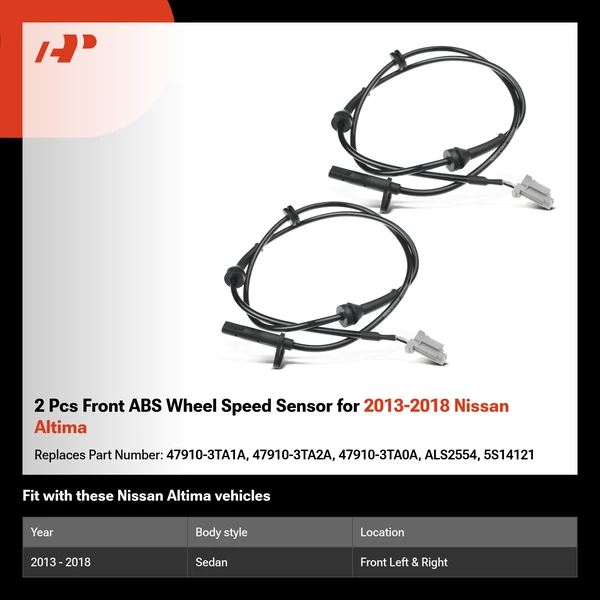 2 Pcs Front ABS Wheel Speed Sensor for 2013-2018 Nissan Altima