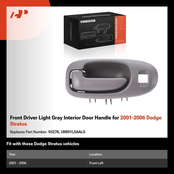 Front Driver Light Gray Interior Door Handle for 2001-2006 Dodge Stratus
