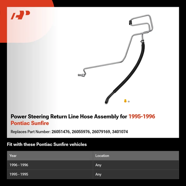 Power Steering Return Line Hose Assembly for 1995-1996 Pontiac Sunfire