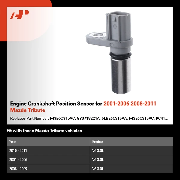 Engine Crankshaft Position Sensor for 2001-2006 2008-2011 Mazda Tribute