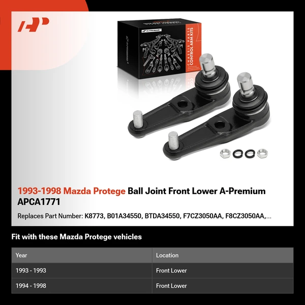 1993-1998 Mazda Protege Ball Joint Front Lower A-Premium APCA1771