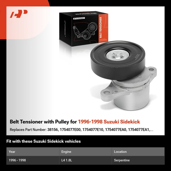 Belt Tensioner with Pulley for 1996-1998 Suzuki Sidekick