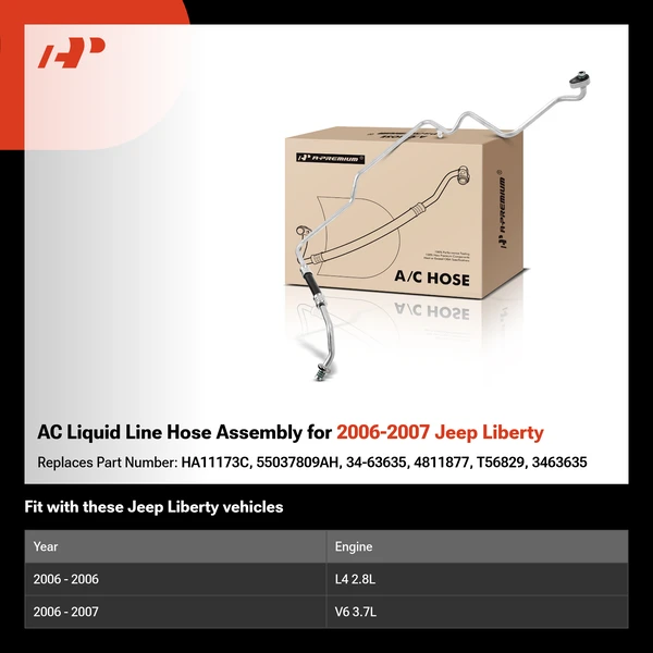 AC Liquid Line Hose Assembly for 2006-2007 Jeep Liberty