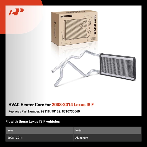 HVAC Heater Core for 2008-2014 Lexus IS F