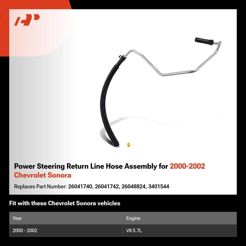 Power Steering Return Line Hose Assembly for 2000-2002 Chevrolet Sonora