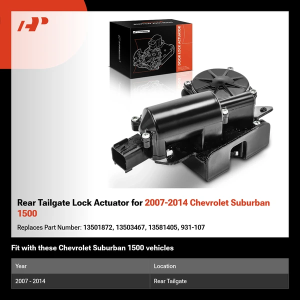 Rear Tailgate Lock Actuator for 2007-2014 Chevrolet Suburban 1500
