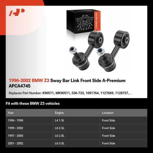 1996-2002 BMW Z3 Sway Bar Link Front Side A-Premium APCA4745