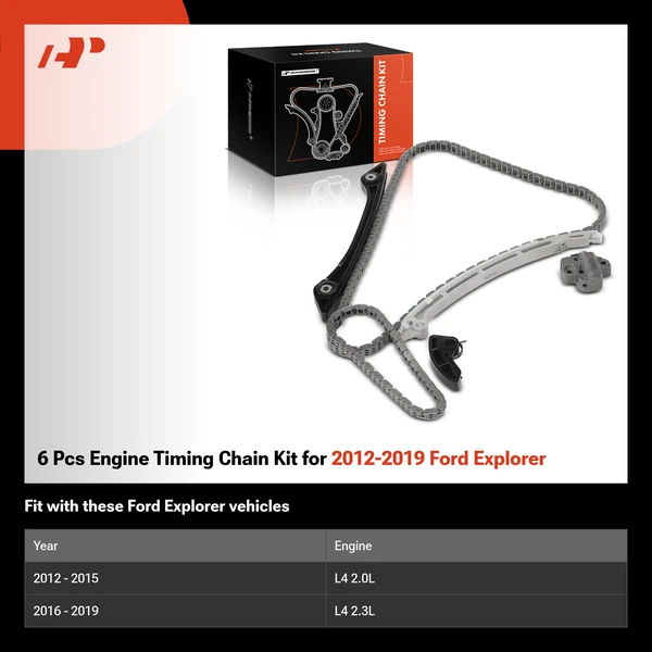 6 Pcs Engine Timing Chain Kit for 2012-2019 Ford Explorer