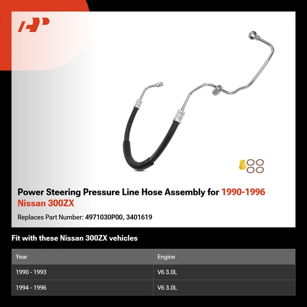Power Steering Pressure Line Hose Assembly for 1990-1996 Nissan 300ZX
