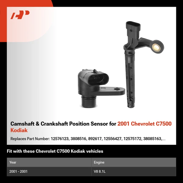 Camshaft & Crankshaft Position Sensor for 2001 Chevrolet C7500 Kodiak