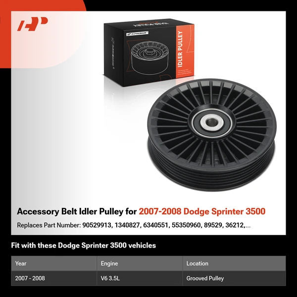 Accessory Belt Idler Pulley for 2007-2008 Dodge Sprinter 3500