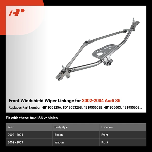Front Windshield Wiper Linkage for 2002-2004 Audi S6