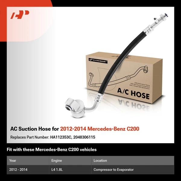 AC Suction Hose for 2012-2014 Mercedes-Benz C200