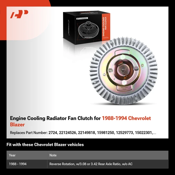 Engine Cooling Radiator Fan Clutch for 1988-1994 Chevrolet Blazer